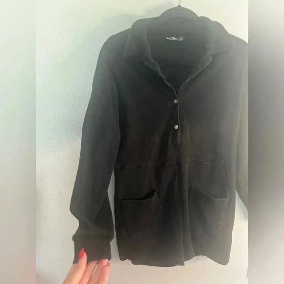 Nasty gal black long sleeve ribbed romper♥️ - Picture 3 of 4